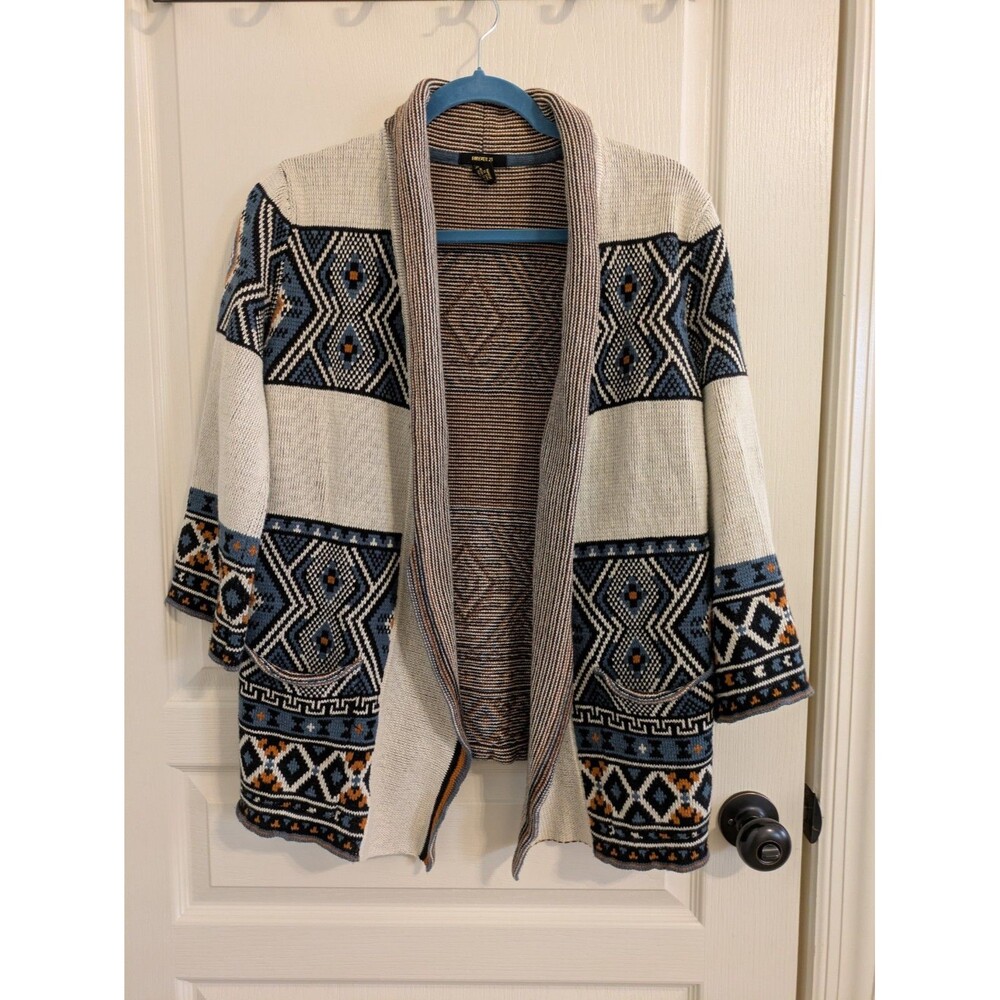 Forever 21 Cardigan Women Small Southwestern Aztec Boho Open Front Sweater